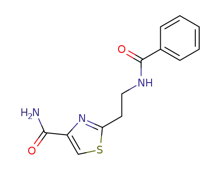 Molecular Structure of 30761-32-1 (2-[2-(benzoylamino)ethyl]-1,3-thiazole-4-carboxamide)