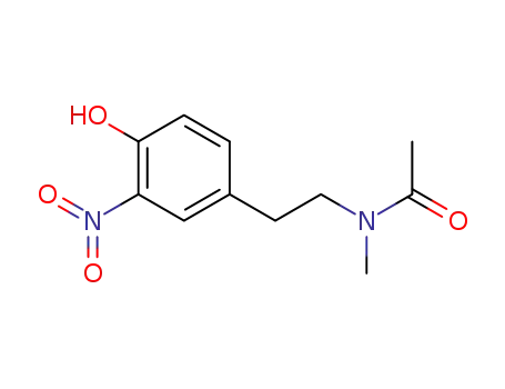 Molecular Structure of 857945-41-6 (<i>N</i>-(4-hydroxy-3-nitro-phenethyl)-<i>N</i>-methyl-acetamide)
