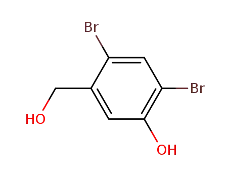 Molecular Structure of 2737-21-5 (2,4-dibromo-5-hydroxy-benzyl alcohol)
