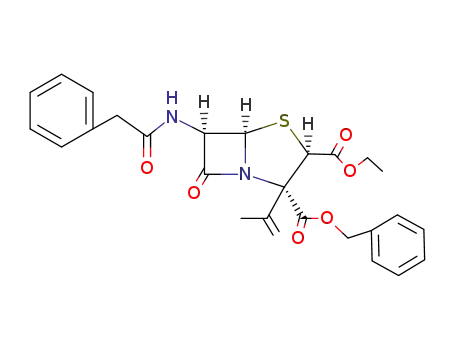 Molecular Structure of 49811-06-5 ((5<i>R</i>)-2-isopropenyl-7-oxo-6<i>t</i>-(2-phenyl-acetylamino)-(5<i>r</i><i>H</i>)-4-thia-1-aza-bicyclo[3.2.0]heptane-2<i>c</i>,3<i>t</i>-dicarboxylic acid 2-benzyl ester 3-ethyl ester)
