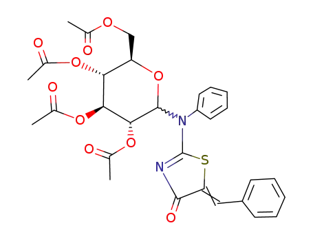 5-benzylidene-2-[phenyl-(tetra-<i>O</i>-acetyl-ξ-<i>D</i>-glucopyranosyl)-amino]-thiazol-4-one