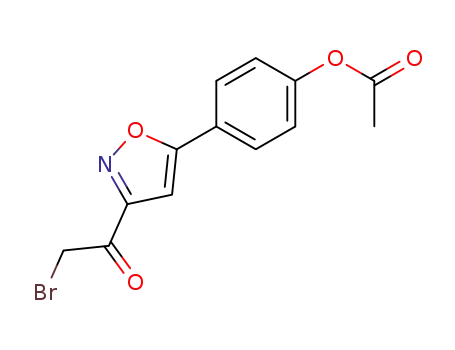 Molecular Structure of 60640-74-6 (1-[5-(4-acetoxy-phenyl)-isoxazol-3-yl]-2-bromo-ethanone)