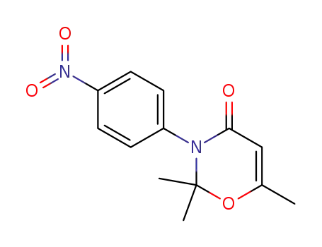 Molecular Structure of 61369-35-5 (4H-1,3-Oxazin-4-one, 2,3-dihydro-2,2,6-trimethyl-3-(4-nitrophenyl)-)