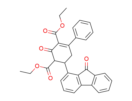 2-Oxo-4-phenyl-6-<9-oxo-fluorenyl-(1)>-cyclohexen-(3)-dicarbonsaeure-(1,3)-diethylester