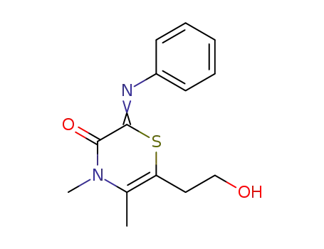 6-(2-hydroxy-ethyl)-4,5-dimethyl-2-phenylimino-4<i>H</i>-[1,4]thiazin-3-one