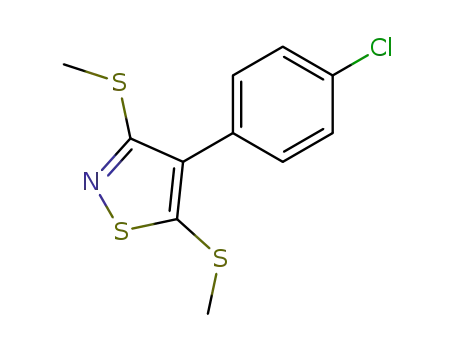 Molecular Structure of 64445-50-7 (4-(4-chlorophenyl)-3,5-bis(methylsulfanyl)-1,2-thiazole)
