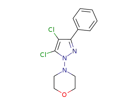 Molecular Structure of 62565-39-3 (Morpholine, 4-(4,5-dichloro-3-phenyl-1H-pyrazol-1-yl)-)