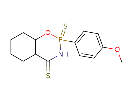 2-(4-methoxy-phenyl)-2-thioxo-2,3,5,6,7,8-hexahydro-2λ<sup>5</sup>-benzo[<i>e</i>][1,3,2]oxazaphosphinine-4-thione