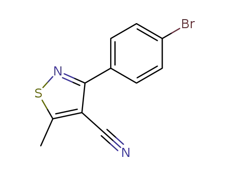 Molecular Structure of 19762-79-9 (3-(p-Bromophenyl)-5-methyl-4-isothiazolecarbonitrile)