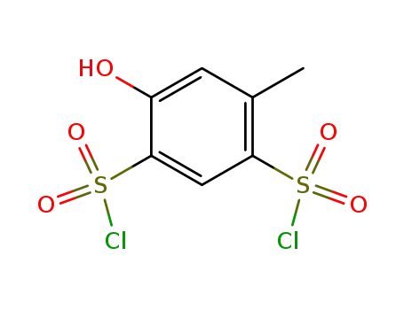 Molecular Structure of 105047-06-1 (5-hydroxy-toluene-2,4-disulfonyl chloride)