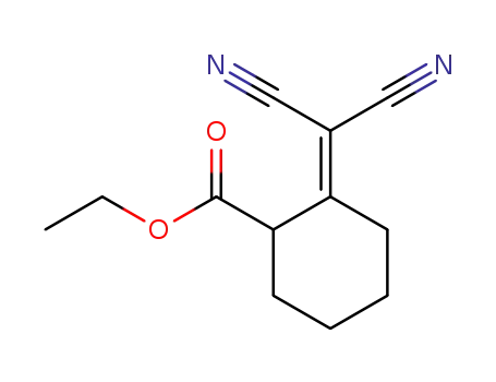 Molecular Structure of 26345-13-1 (Cyclohexanecarboxylic acid, 2-(dicyanomethylene)-, ethyl ester)