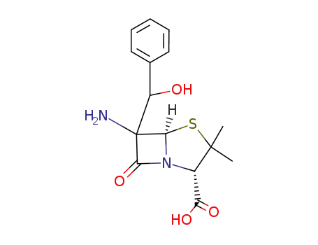 (5<i>R</i>)-6ξ-amino-6ξ-((Ξ)-hydroxy-phenyl-methyl)-3,3-dimethyl-7-oxo-(5<i>r</i><i>H</i>)-4-thia-1-aza-bicyclo[3.2.0]heptane-2<i>c</i>-carboxylic acid