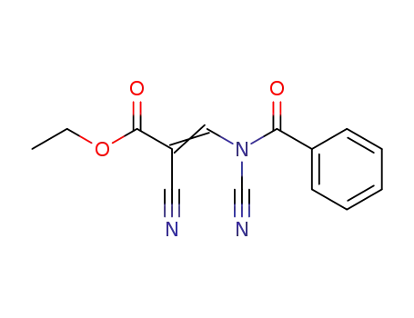 Molecular Structure of 61679-73-0 (2-Propenoic acid, 3-(benzoylcyanoamino)-2-cyano-, ethyl ester)