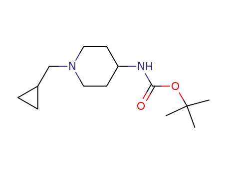 Molecular Structure of 1228836-97-2 (tert-Butyl N-[1-(cyclopropylmethyl)piperidin-4-yl]carbamate)