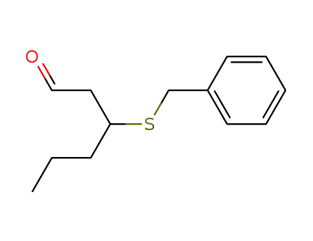 Molecular Structure of 61452-43-5 (Hexanal, 3-[(phenylmethyl)thio]-)