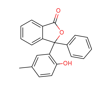 Molecular Structure of 141034-37-9 (1(3H)-Isobenzofuranone, 3-(2-hydroxy-5-methylphenyl)-3-phenyl-)
