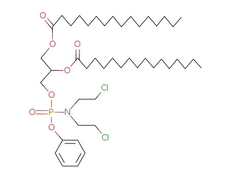 Molecular Structure of 17773-95-4 (3-({[bis(2-chloroethyl)amino](phenoxy)phosphoryl}oxy)-2-(hexadecanoyloxy)propyl hexadecanoate)