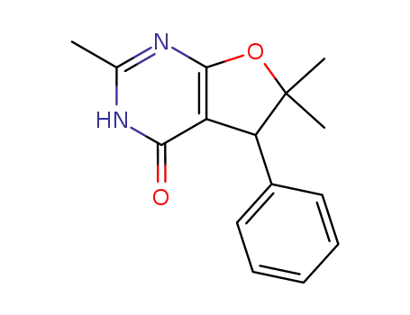Molecular Structure of 27228-60-0 (2,6,6-trimethyl-5-phenyl-5,6-dihydrofuro[2,3-d]pyrimidin-4(3H)-one)