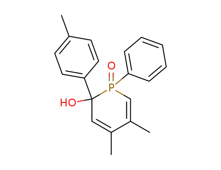 Molecular Structure of 56569-29-0 (4,5-dimethyl-1-oxo-1-phenyl-2-<i>p</i>-tolyl-1,2-dihydro-1λ<sup>5</sup>-phosphinin-2-ol)