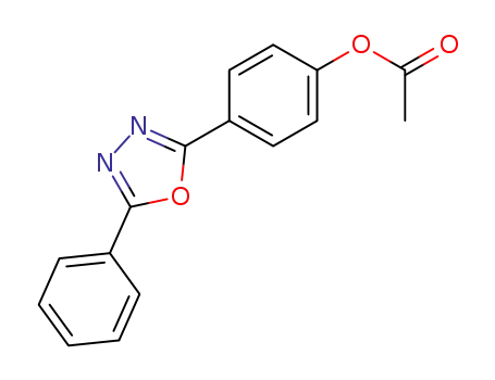 Molecular Structure of 23133-32-6 (1-acetoxy-4-(5-phenyl-[1,3,4]oxadiazol-2-yl)-benzene)