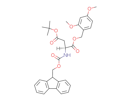 Molecular Structure of 157886-16-3 (L-Aspartic acid, N-[(9H-fluoren-9-ylmethoxy)carbonyl]-,
1-[(2,4-dimethoxyphenyl)methyl] 4-(1,1-dimethylethyl) ester)