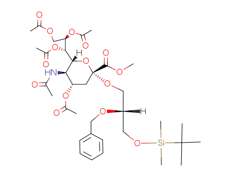 (R)-2-O-benzyl-3-O-tert-butyldimethylsilyl-1-O-<methyl(5-acetamido-4,7,8,9-tetra-O-acetyl-3,5-dideoxy-D-gylcero-D-galacto-2-nonulopyranosyl)onate>glycerol