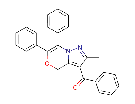 Molecular Structure of 89849-30-9 (Methanone,
(2-methyl-6,7-diphenyl-4H-pyrazolo[5,1-c][1,4]oxazin-3-yl)phenyl-)