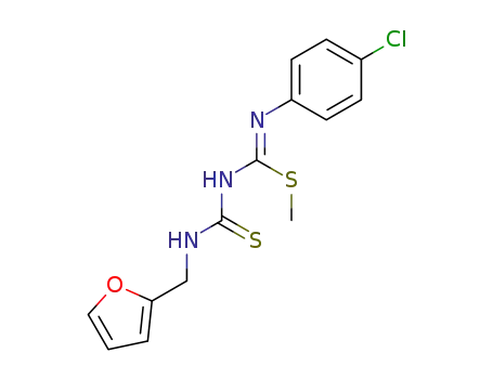 Carbamimidothioic acid,N-(4-chlorophenyl)-N'-[[(2-furanylmethyl)amino]thioxomethyl]-, methylester