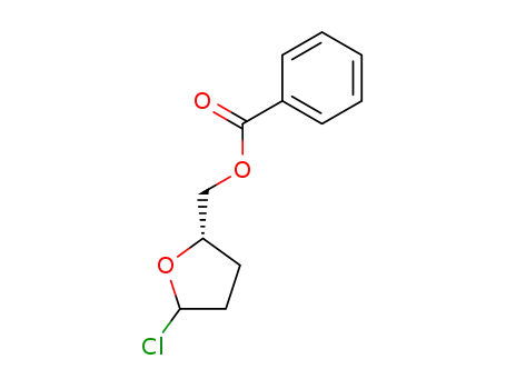 Molecular Structure of 81252-26-8 (2-Furanmethanol, 5-chlorotetrahydro-, benzoate)