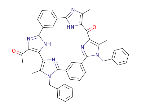 26-acetyl-3,11-dibenzyl-2,12,16-trimethyl-3,11,17,25,28,30,31,33-octaazaheptacyclo<23.2.1.1<sup>5,9</sup>.1<sup>10,13</sup>.1<sup>15,18</sup>.1<sup>19,23</sup>.1<sup>24,27</sup>>tritriaconta-1,4(28),5(29),6,8,10(30),12,15,17,19,21,23(32),24,26-tetradecaen-14-one