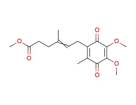 4-Hexenoic acid,  6-(4,5-dimethoxy-2-methyl-3,6-dioxo-1,4-cyclohexadien-1-yl)-4-methyl-,  methyl ester