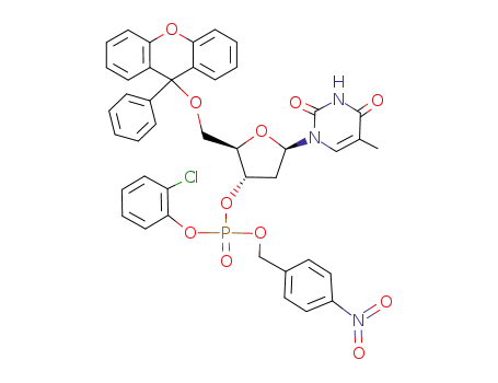 Phosphoric acid 2-chloro-phenyl ester (2R,3S,5R)-5-(5-methyl-2,4-dioxo-3,4-dihydro-2H-pyrimidin-1-yl)-2-(9-phenyl-9H-xanthen-9-yloxymethyl)-tetrahydro-furan-3-yl ester 4-nitro-benzyl ester