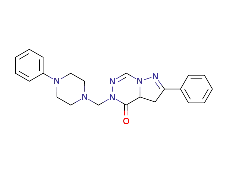 Molecular Structure of 148680-50-6 (2-phenyl-5-[(4-phenylpiperazin-1-yl)methyl]-3,3a-dihydropyrazolo[1,5-d][1,2,4]triazin-4(5H)-one)