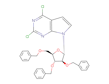 2,4-Dichlor-7-(2,3,5-tri-O-benzyl-α-D-arabinofuranosyl)-7H-pyrrolo<2,3-d>pyrimidin