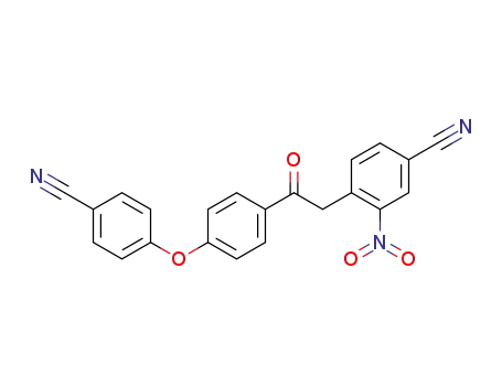 Molecular Structure of 90178-60-2 (Benzonitrile, 4-[2-[4-(4-cyanophenoxy)phenyl]-2-oxoethyl]-3-nitro-)
