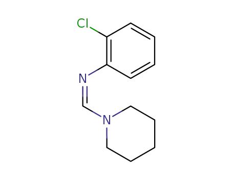 Molecular Structure of 74755-74-1 ((2-Chloro-phenyl)-[1-piperidin-1-yl-meth-(Z)-ylidene]-amine)