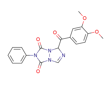Molecular Structure of 90253-86-4 (1H,5H-[1,2,4]Triazolo[1,2-a][1,2,4]triazole-1,3(2H)-dione,
5-(3,4-dimethoxybenzoyl)-2-phenyl-)