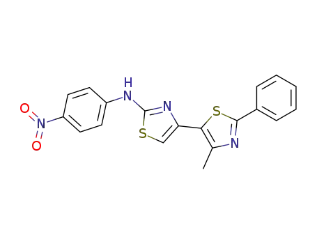 Molecular Structure of 130235-98-2 ((4'-Methyl-2'-phenyl-[4,5']bithiazolyl-2-yl)-(4-nitro-phenyl)-amine)