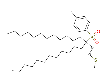 Molecular Structure of 92610-25-8 (Benzene,
1-[[1-dodecyl-1-[2-(methylthio)ethenyl]tridecyl]sulfonyl]-4-methyl-)
