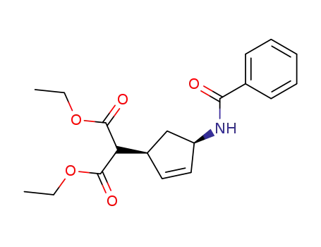 2-((1S,4R)-4-Benzoylamino-cyclopent-2-enyl)-malonic acid diethyl ester