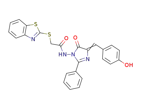 2-(Benzothiazol-2-ylsulfanyl)-N-{4-[1-(4-hydroxy-phenyl)-meth-(Z)-ylidene]-5-oxo-2-phenyl-4,5-dihydro-imidazol-1-yl}-acetamide