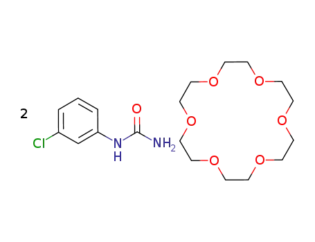 Molecular Structure of 106943-42-4 (1,4,7,10,13,16-Hexaoxa-cyclooctadecane; compound with (3-chloro-phenyl)-urea)