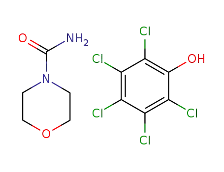 Molecular Structure of 87448-70-2 (2,3,4,5,6-Pentachloro-phenol; compound with morpholine-4-carboxylic acid amide)