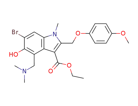 6-Bromo-4-dimethylaminomethyl-5-hydroxy-2-(4-methoxy-phenoxymethyl)-1-methyl-1H-indole-3-carboxylic acid ethyl ester