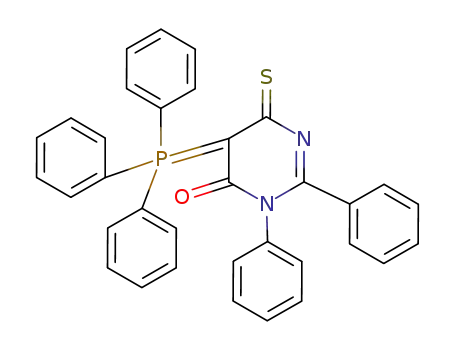 Molecular Structure of 75508-99-5 (2,3-Diphenyl-6-thioxo-5-(triphenyl-λ<sup>5</sup>-phosphanylidene)-5,6-dihydro-3H-pyrimidin-4-one)