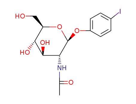Molecular Structure of 38229-81-1 (4'-IODOPHENYL 2-ACETAMIDO-2-DEOXY-BETA-D-GLUCOPYRANOSIDE)