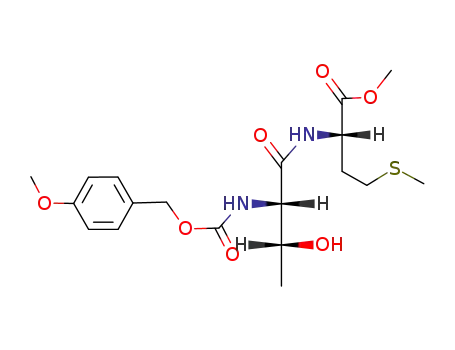 Molecular Structure of 77693-88-0 (L-Methionine, N-[N-[[(4-methoxyphenyl)methoxy]carbonyl]-L-threonyl]-,
methyl ester)