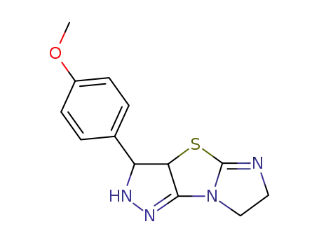Molecular Structure of 137017-09-5 (3-(4-Methoxy-phenyl)-3,3a,6,7-tetrahydro-2H-imidazo[2,1-b]pyrazolo[3,4-d]thiazole)