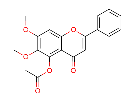 Molecular Structure of 94306-12-4 (4H-1-Benzopyran-4-one, 5-(acetyloxy)-6,7-dimethoxy-2-phenyl-)