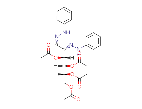 Molecular Structure of 26706-42-3 (tetra-<i>O</i>-acetyl-<i>aldehydo</i>-<i>keto</i>-D-<i>arabino</i>-[2]hexosulose-bis-phenylhydrazone)